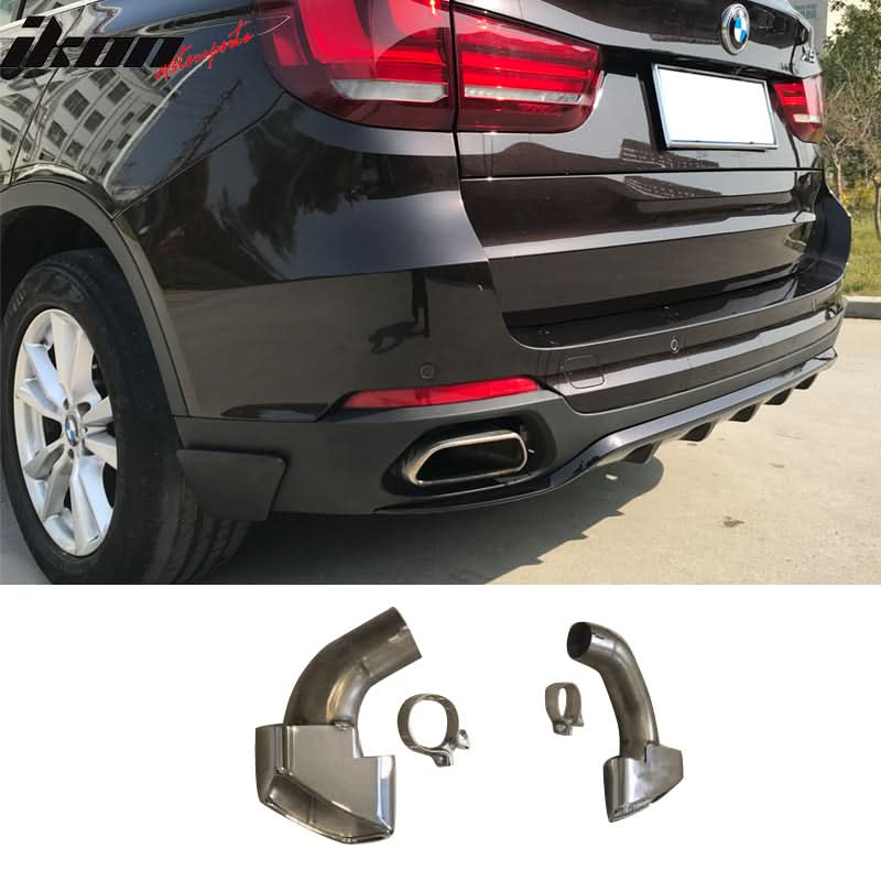 2014-2017 BMW F15 X5 Base MP Style Rear Kits + Muffler Tips S/S Chrome