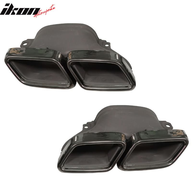 Fits 15-18 Benz GLE GLS SL W213 C-Class Exhaust Tips Black Chrome Pair