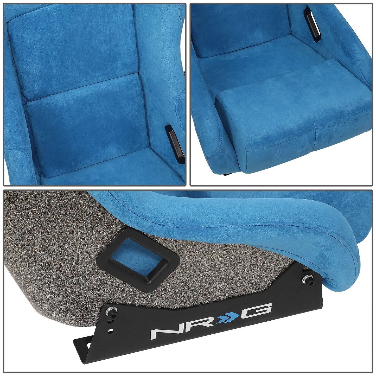 Prisma Ultra Style Fixed Back Bucket Racing Seat Blue Alcantara - FRP