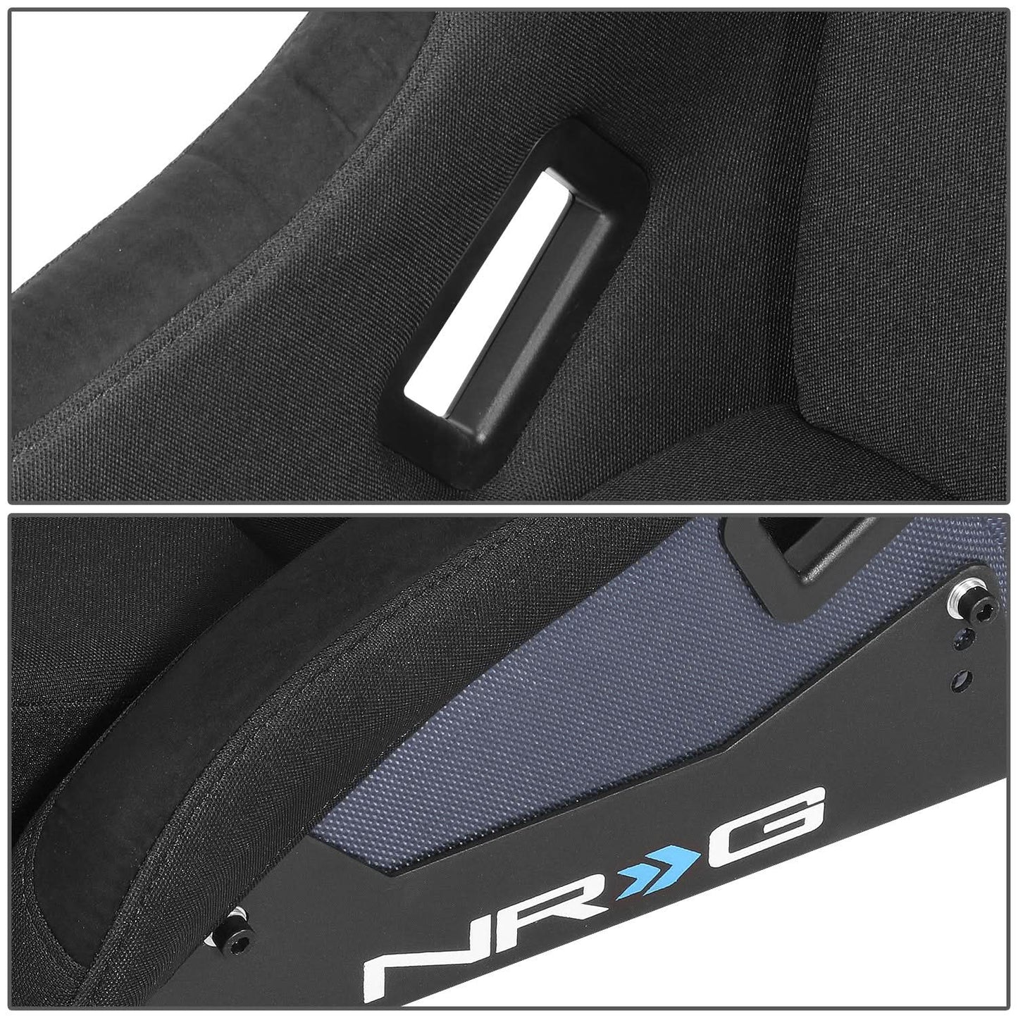 Universal NRG Black Fabric Blue Carbon Bucket Racing Seat Large
