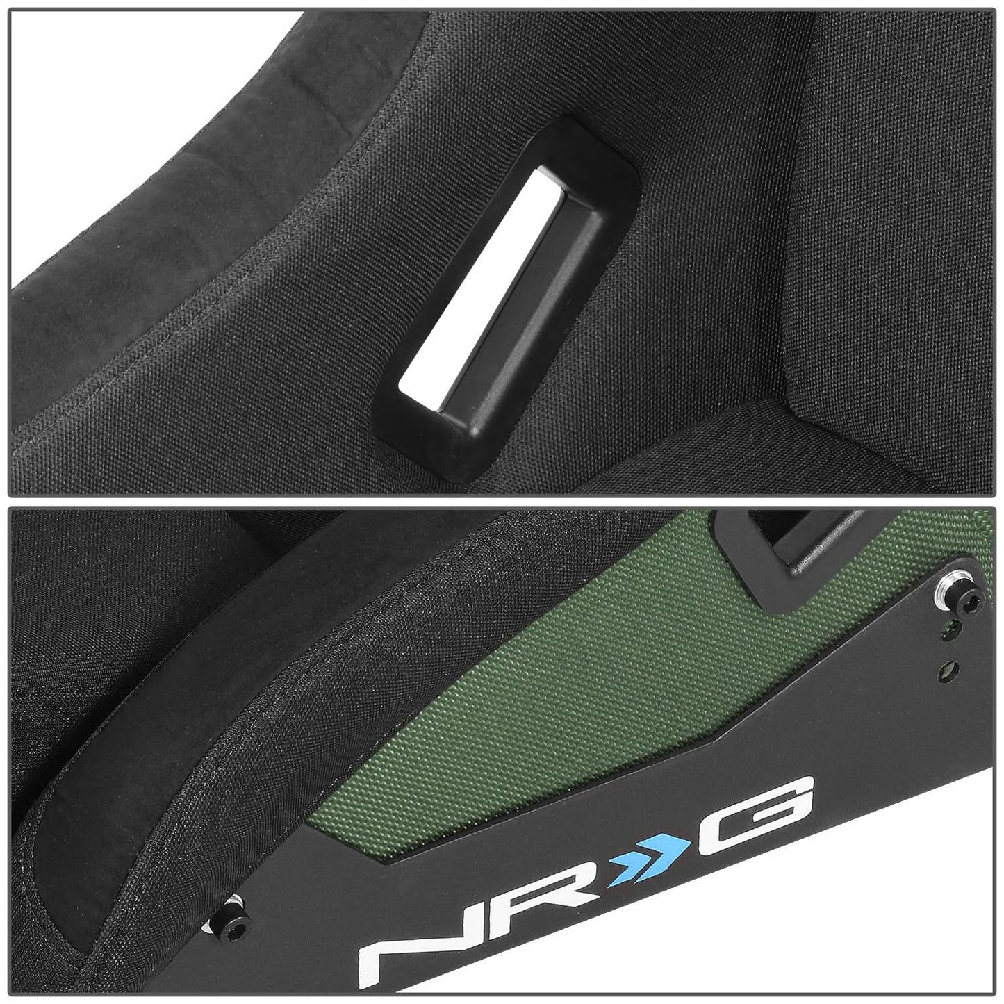 Bucket Racing Seat Large Fiberglass Carbon Fiber Black Green