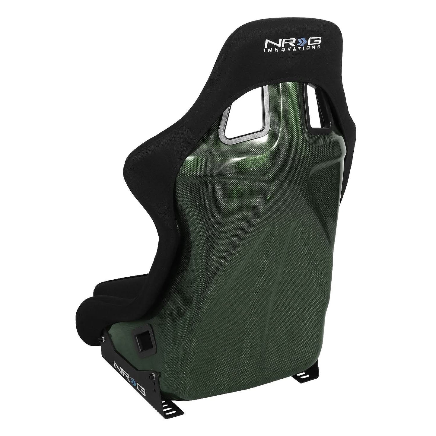 Bucket Racing Seat Large Fiberglass Carbon Fiber Black Green