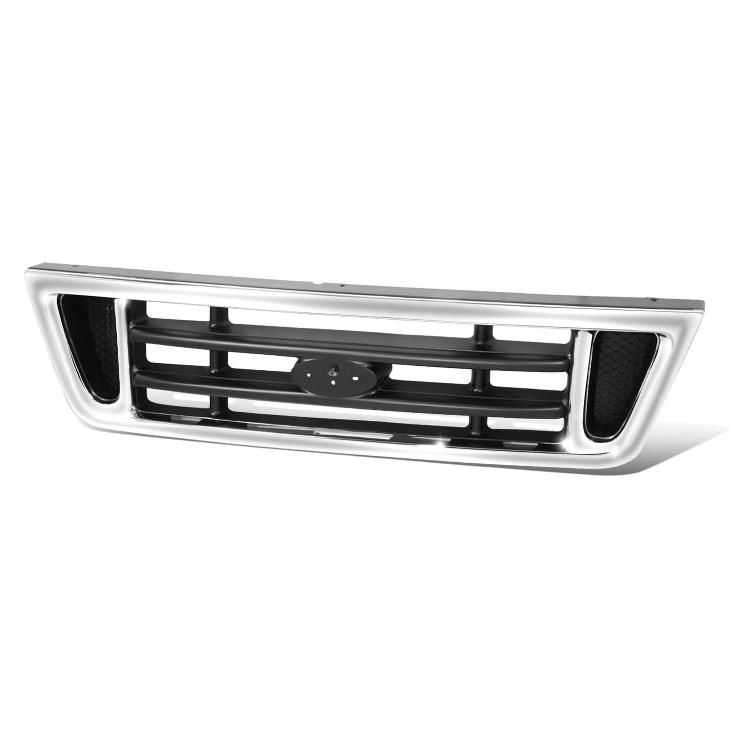 1992-2007 Ford Econoline Van Chrome & Silver Gray Grille Assembly