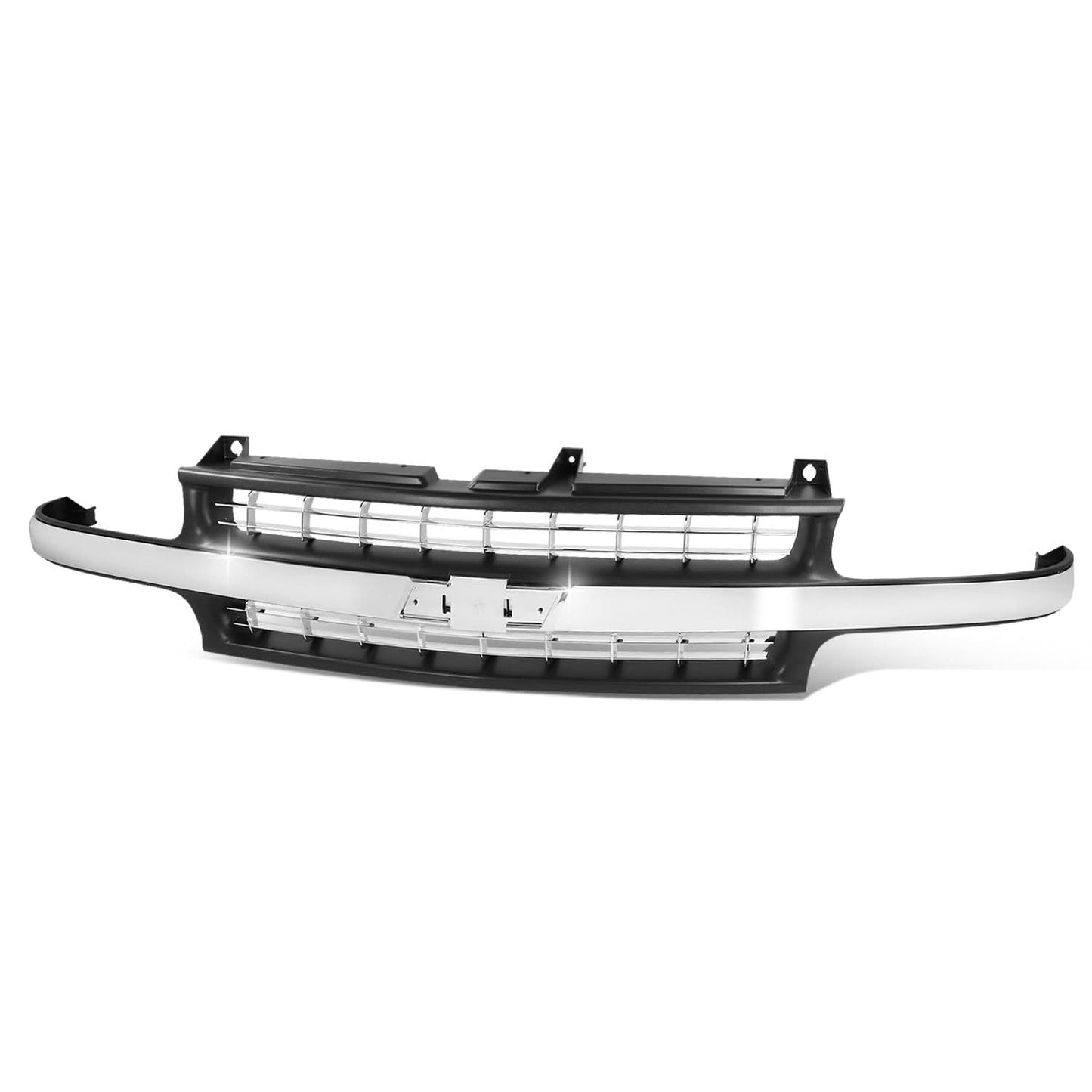 99-02 Chevrolet Silverado Chrome/Black Grille Assembly