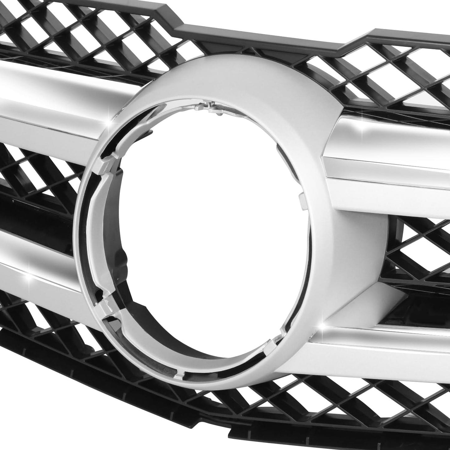 2010-2015 Mercedes GLK Silver/Black Grille with Aluminum Trim