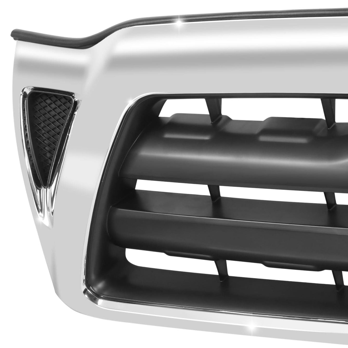 2005-2011 Toyota Tacoma Front Grille Matte Black Chrome Frame