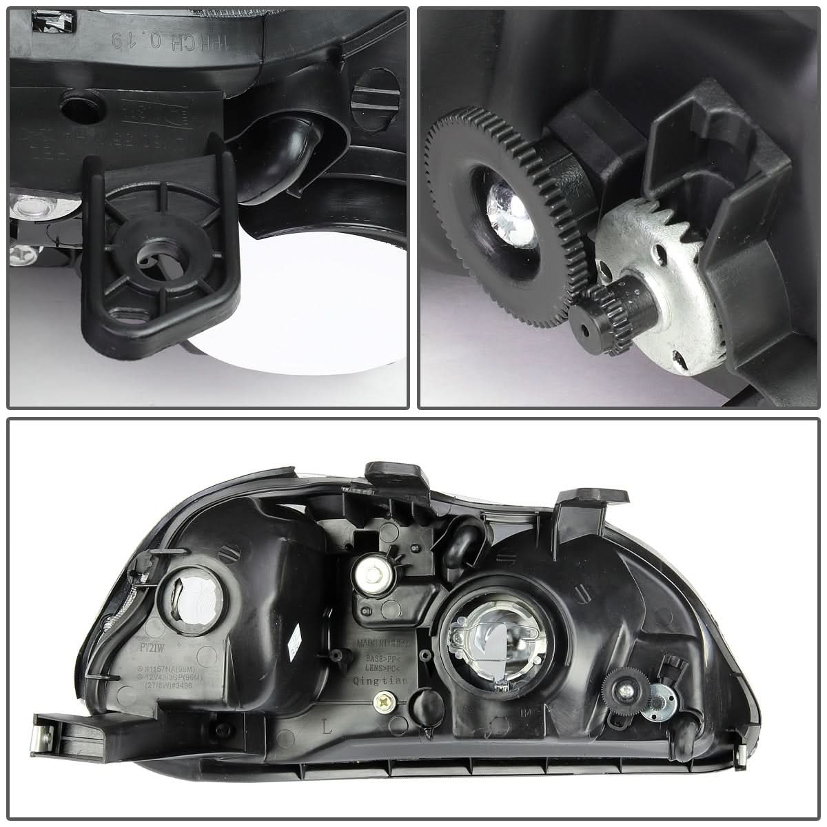 1996-1998 Honda Civic OE Style Left Headlight - H4 Bulb