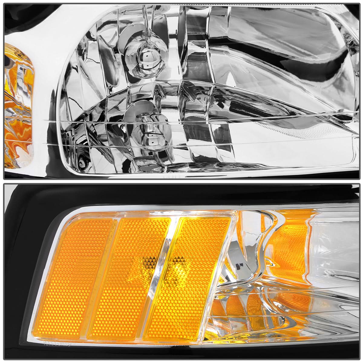 99-04 Ford Mustang OE Style Right Headlight - Chrome Housing