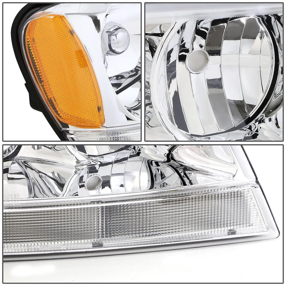 99-04 Jeep Grand Cherokee OE Style Right Headlight - Chrome Housing