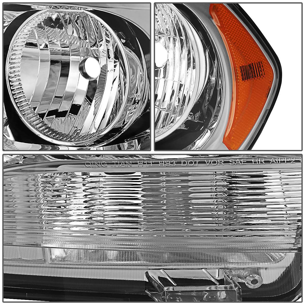 2011-2013 Dodge Durango OE Style Halogen Headlights Chrome Left