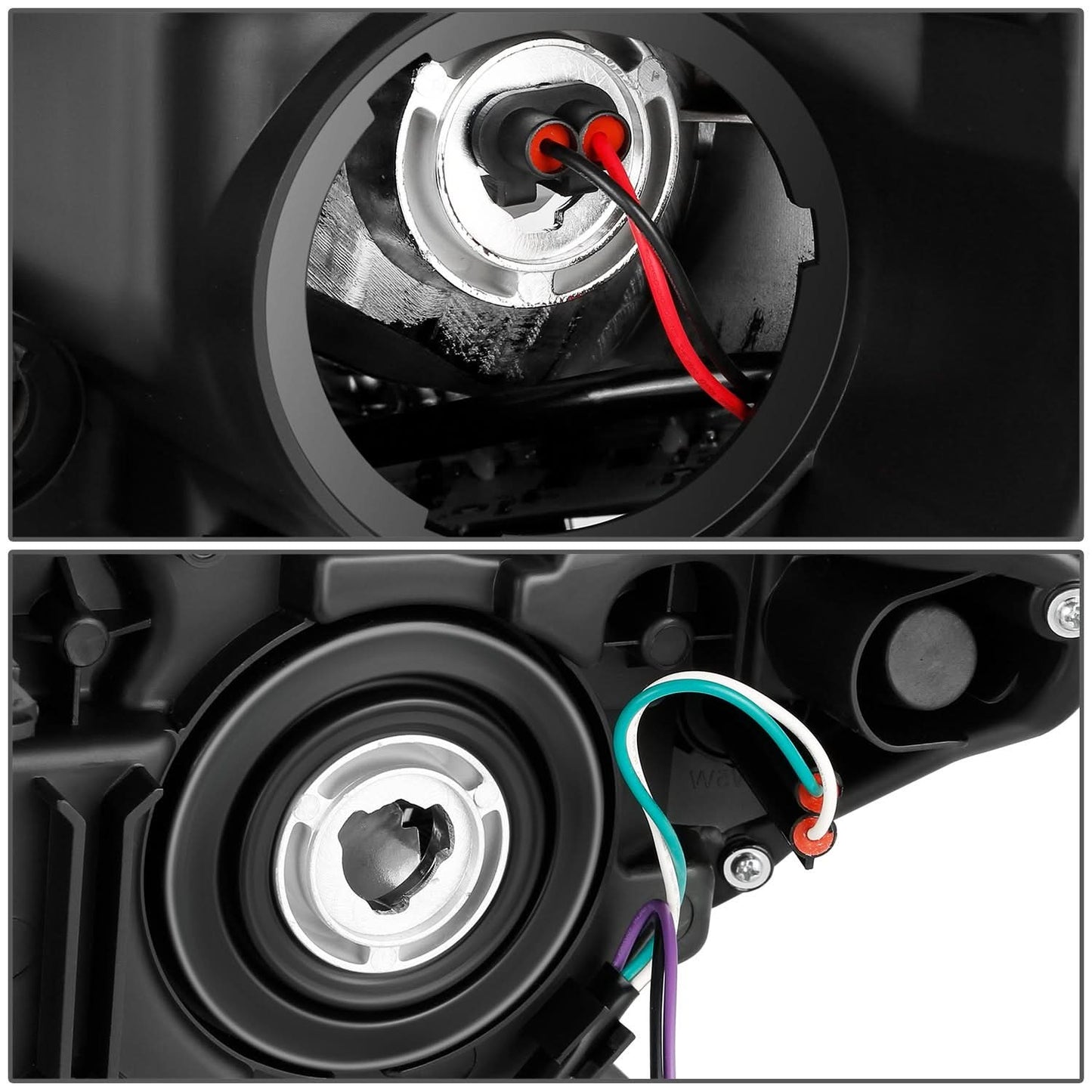2014-2016 Nissan Rogue Halogen Headlights - Black Housing Right Side