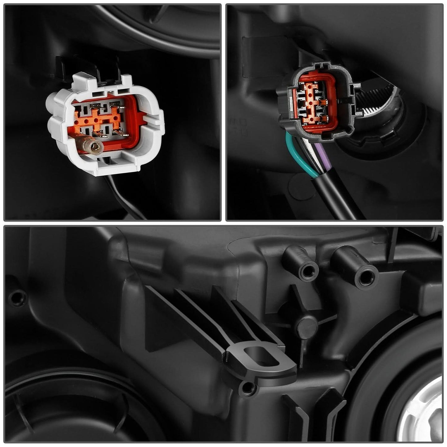 2014-2016 Nissan Rogue Halogen Headlights - Black Housing Right Side