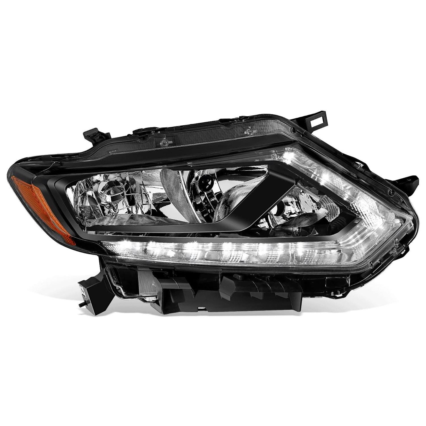 2014-2016 Nissan Rogue Halogen Headlights - Black Housing Right Side
