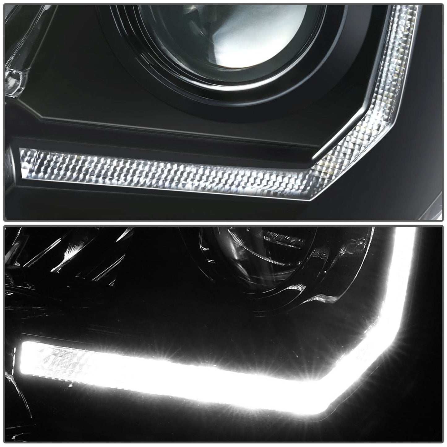 2016-2023 Toyota Tacoma OE Style LED DRL Headlights - Black Housing