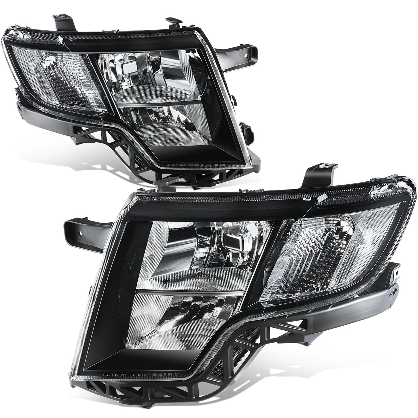 07-10 Ford Edge OE Style Black Housing Headlights - Clear Reflector