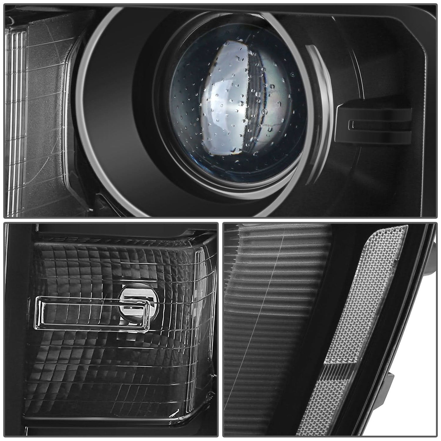 16-19 GMC Sierra 1500 OE Style HID DRL Headlights Black Housing