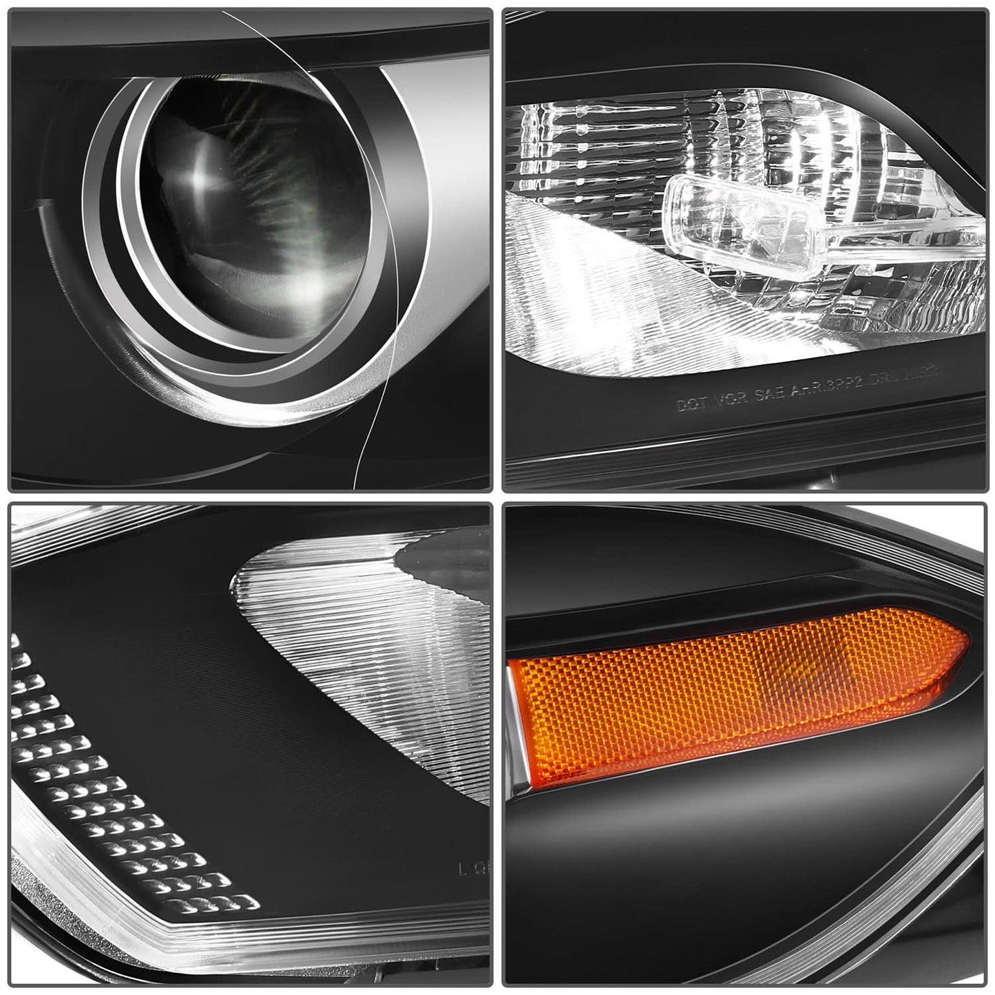 2013-2016 Dodge Dart OE Style Black Housing Headlights - Left