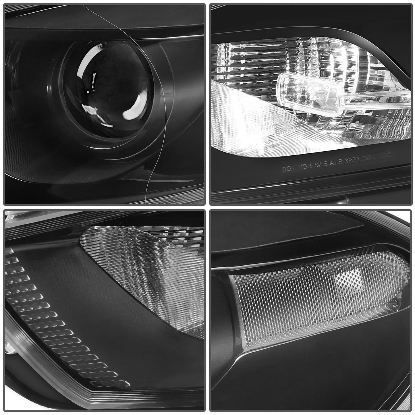 2013-2016 Dodge Dart OE Style Headlights - Black Housing Clear Reflector