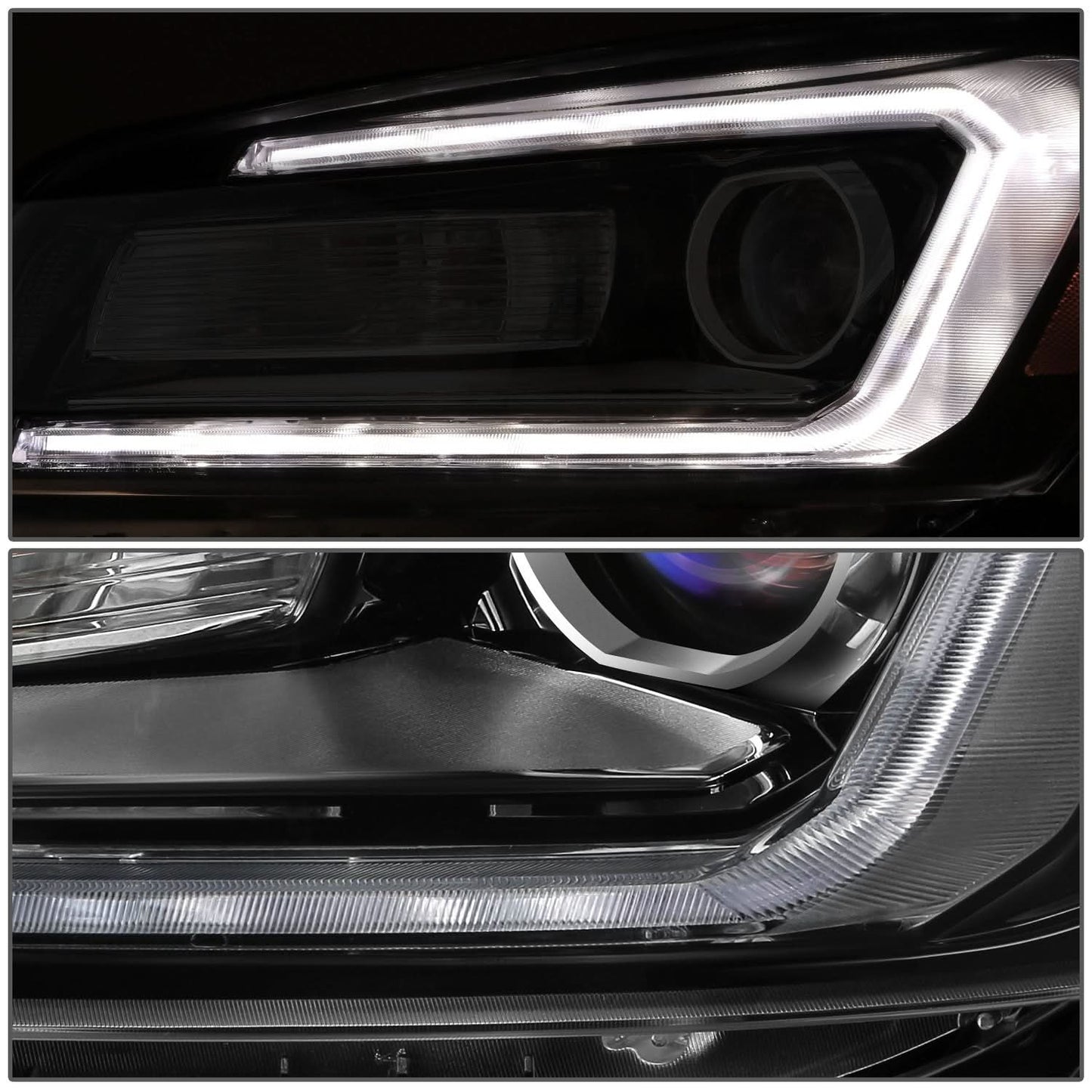 2013-2016 GMC Acadia Projector Headlights - Left Side Black Housing