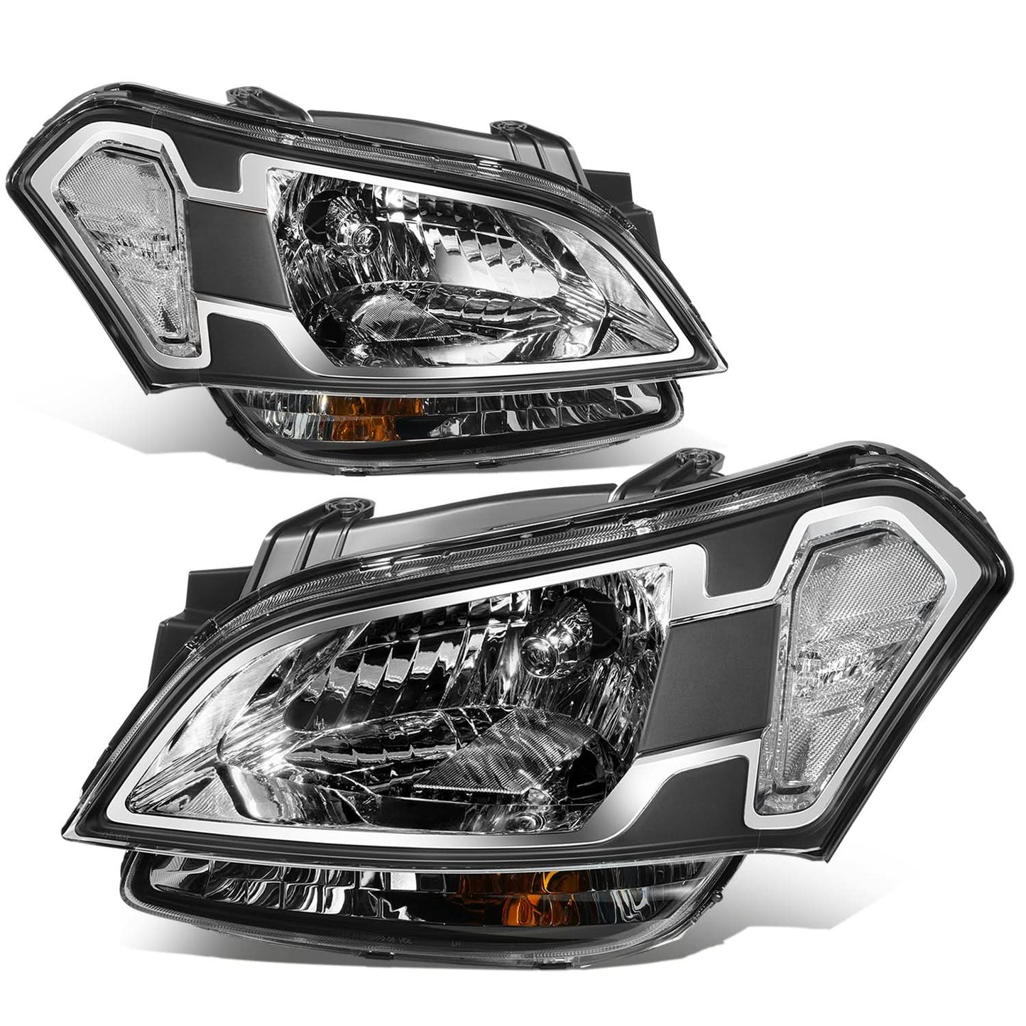 2010-2011 Kia Soul OE Style Headlights - Black Housing Clear Reflector