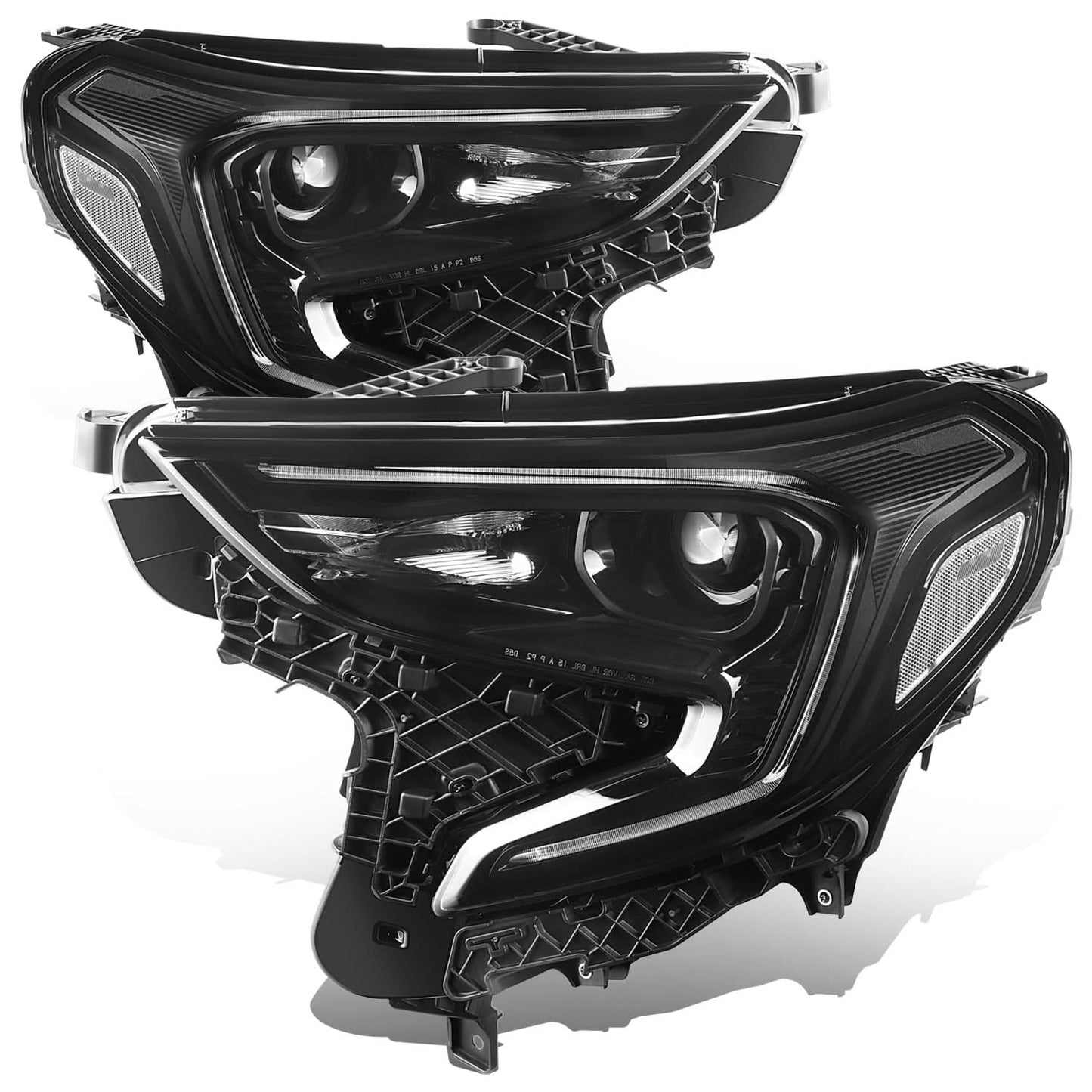 2018-2021 GMC Terrain OE Style Headlights - Black Housing Clear Reflector