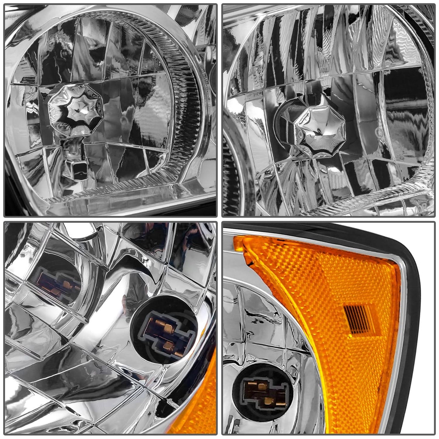 2006-2008 Subaru Forester OE Style Headlights Chrome Housing