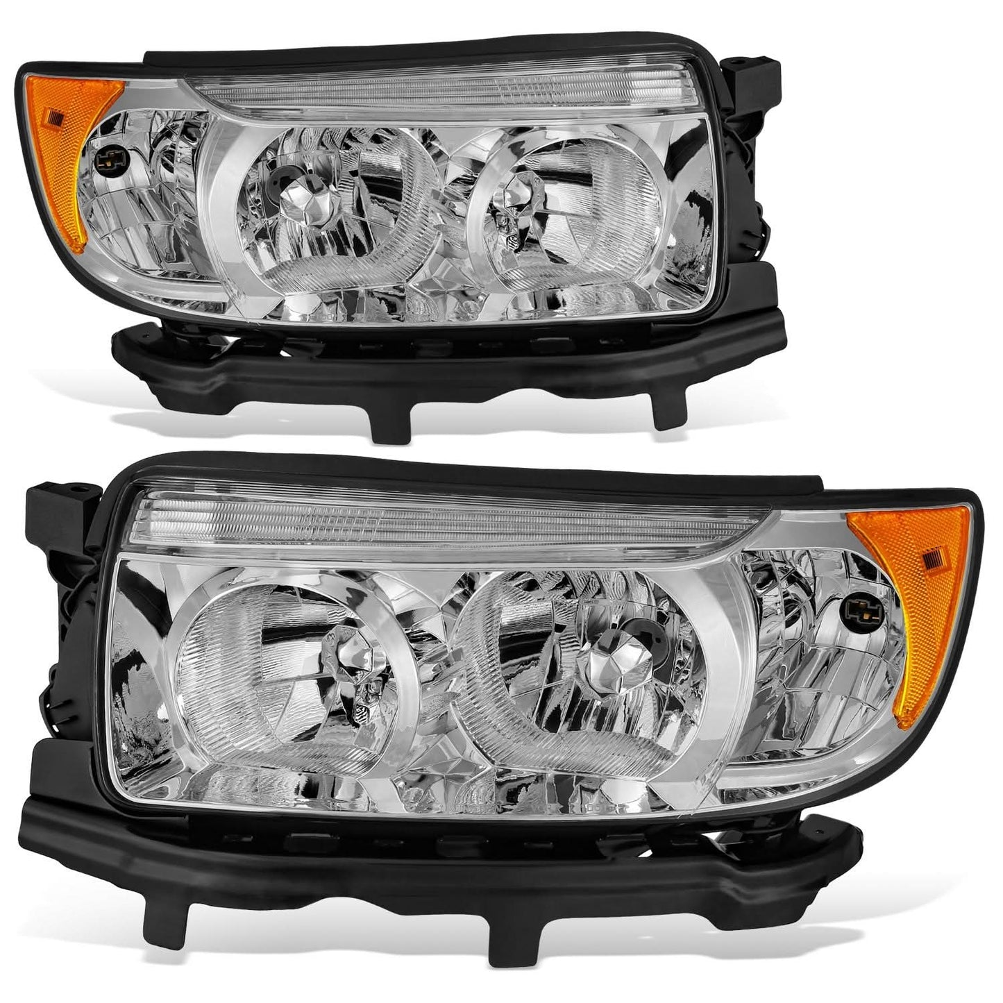 2006-2008 Subaru Forester OE Style Headlights Chrome Housing
