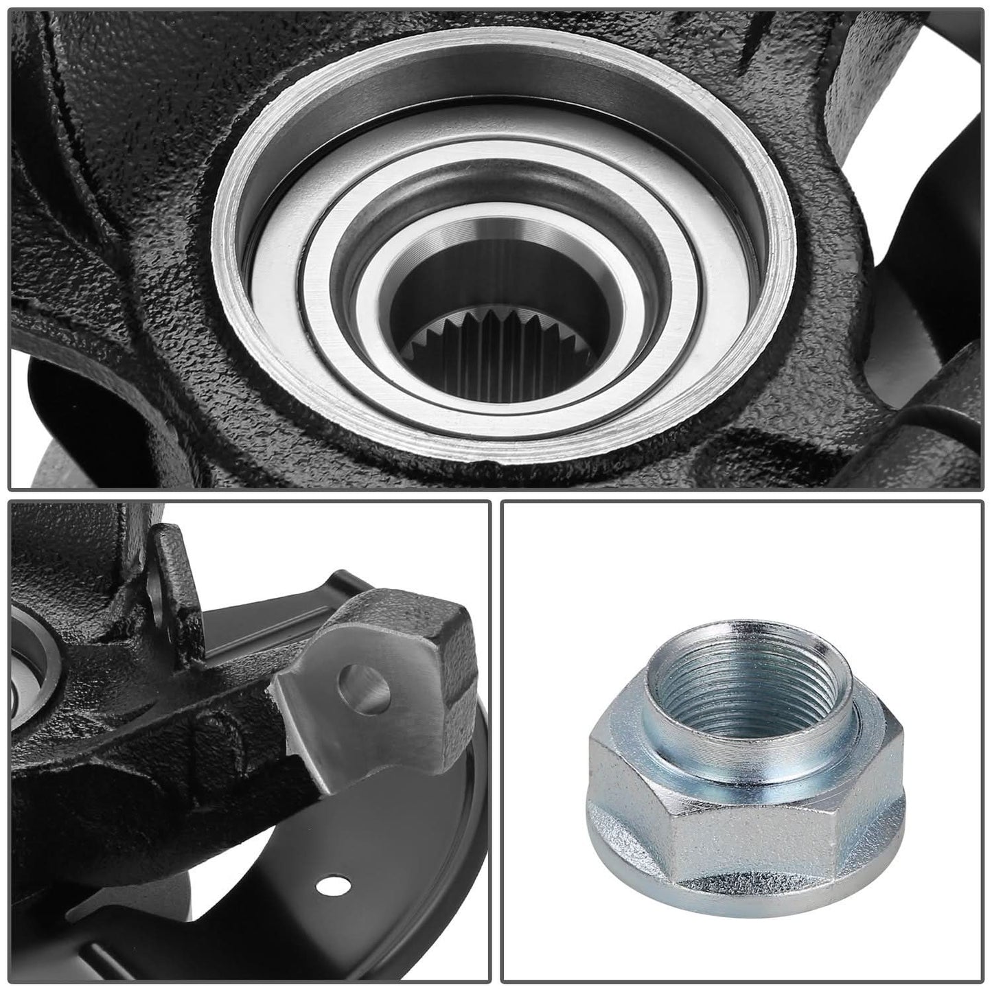 2001-2012 Ford Escape Loaded Knuckle Assembly - Front Right - Black