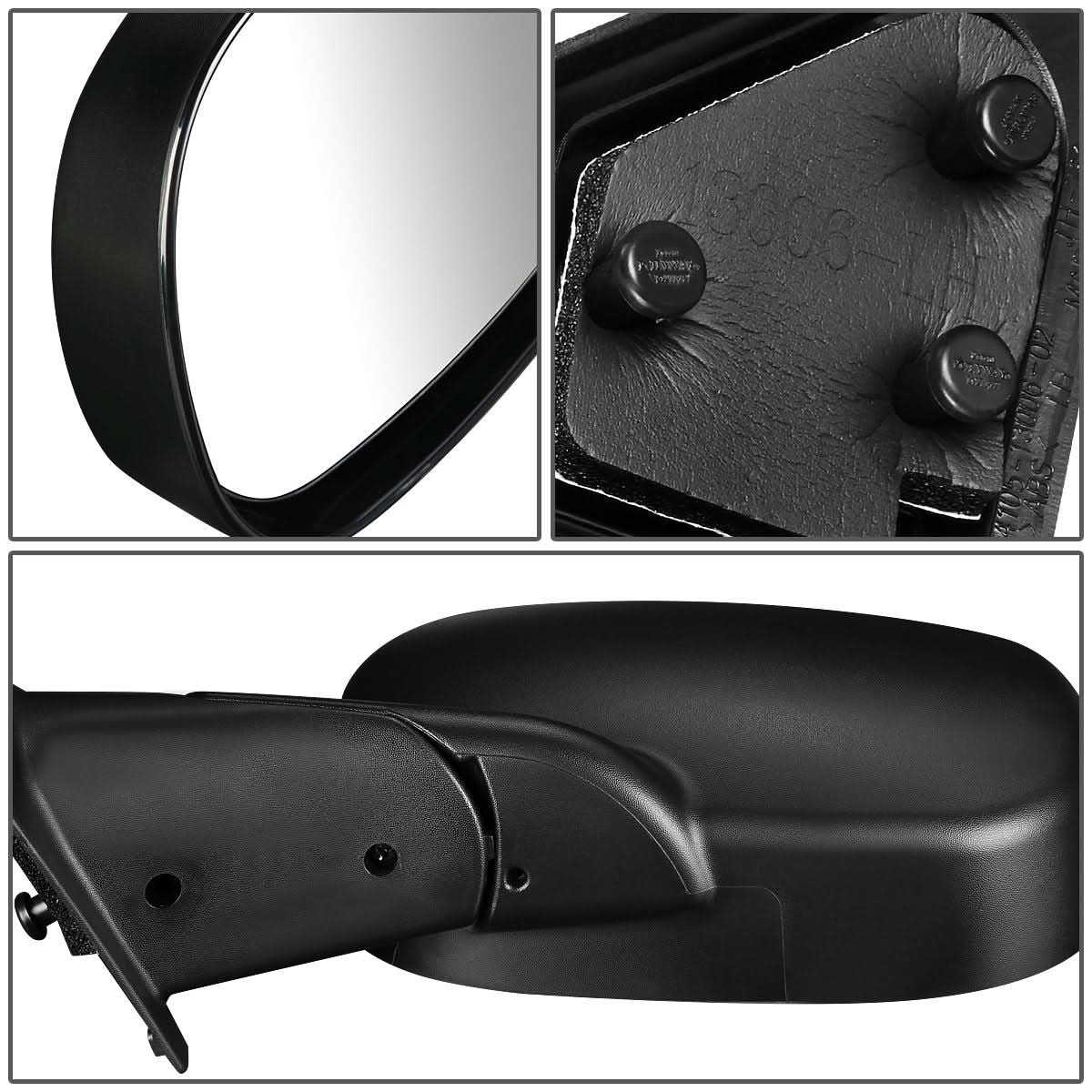 98-02 Dodge Ram 1500 2500 3500 Manual Side Mirror Left Textured