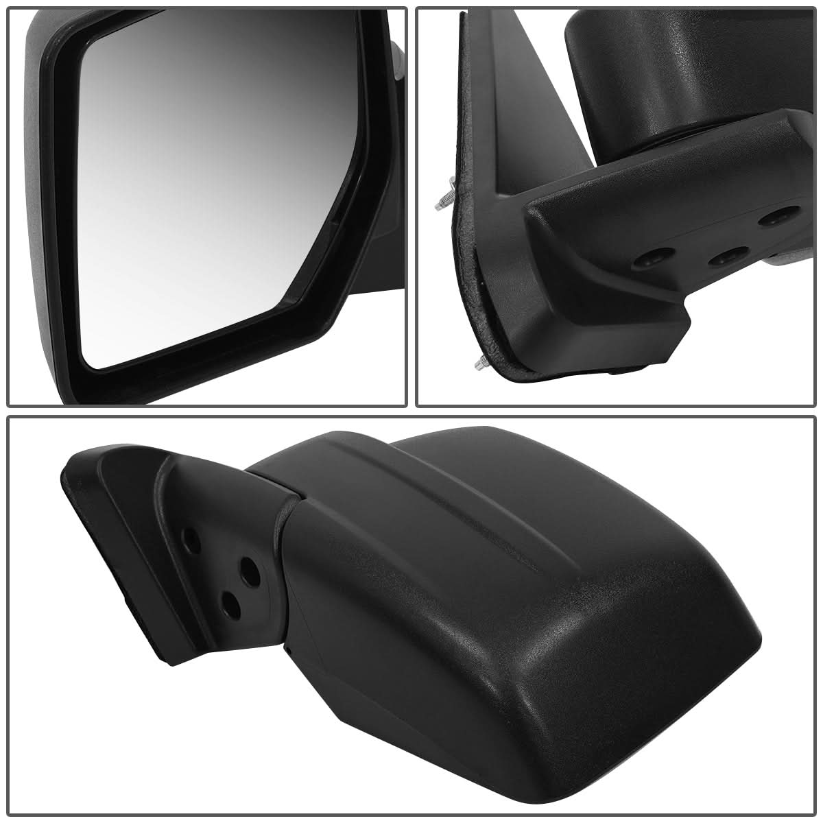 2007-2017 Jeep Patriot Manual Side Mirror - Left Textured Black