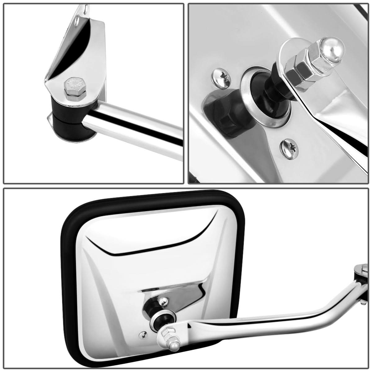 1960-1986 Jeep CJ OEM Style Manual Side Mirror - Chrome Right