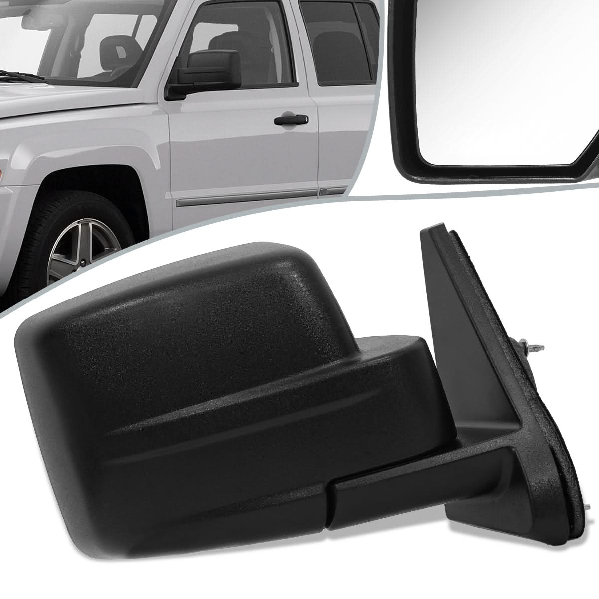 07-17 Jeep Patriot OEM Style Manual Side Mirror - Textured Black Right
