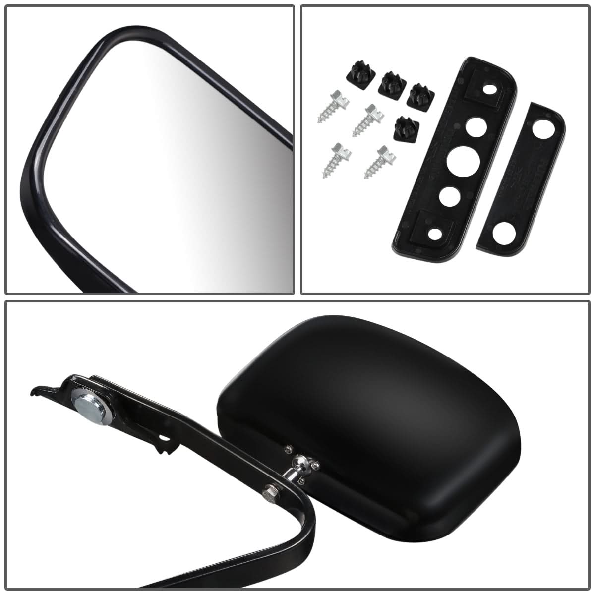 87-91 Ford F-150 Manual Side Mirror - Black