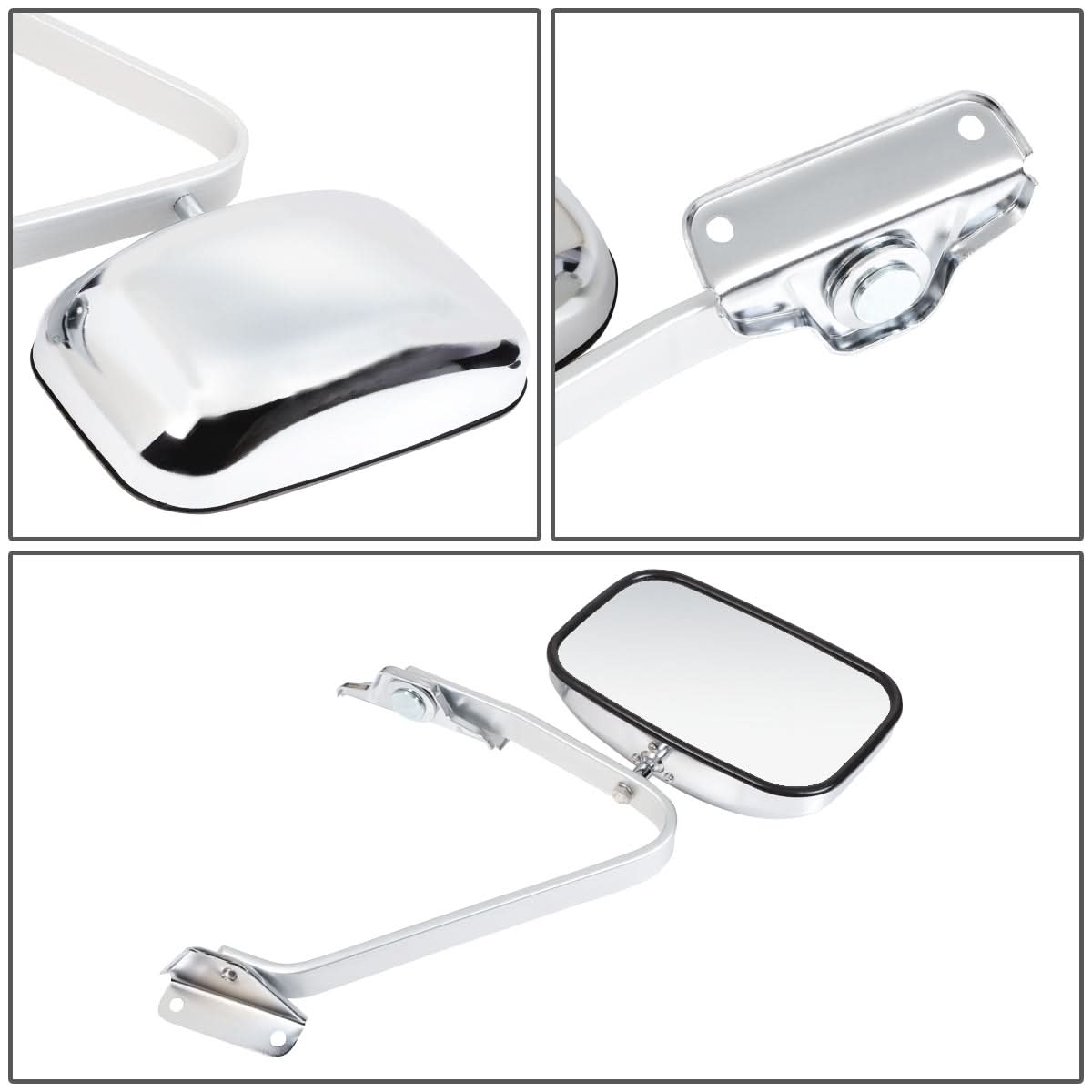 87-91 Ford F-150 OE Style Manual Side Mirror - Chrome