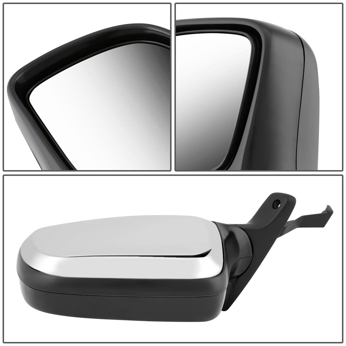 92-97 Ford Bronco F-150 F-250 F-350 Manual Chrome Left Mirror