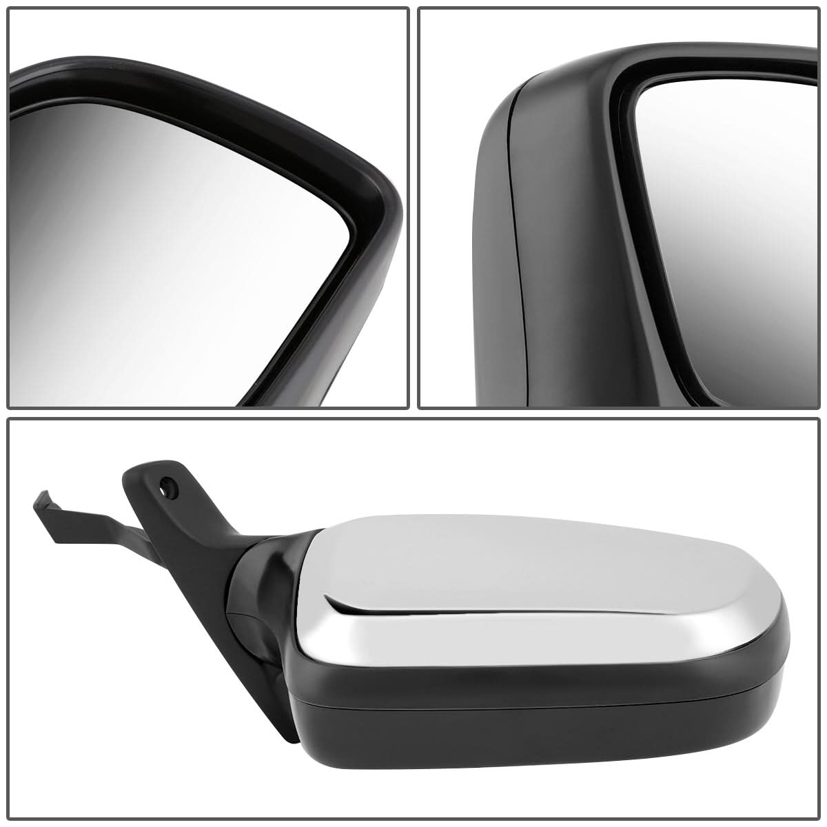 92-97 Ford Bronco F-150 F-250 F-350 OEM Manual Chrome Right Mirror