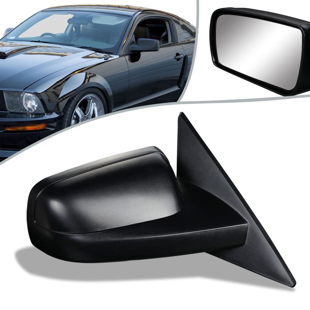 2005-2009 Ford Mustang OEM Powered Side Mirror - Right Black