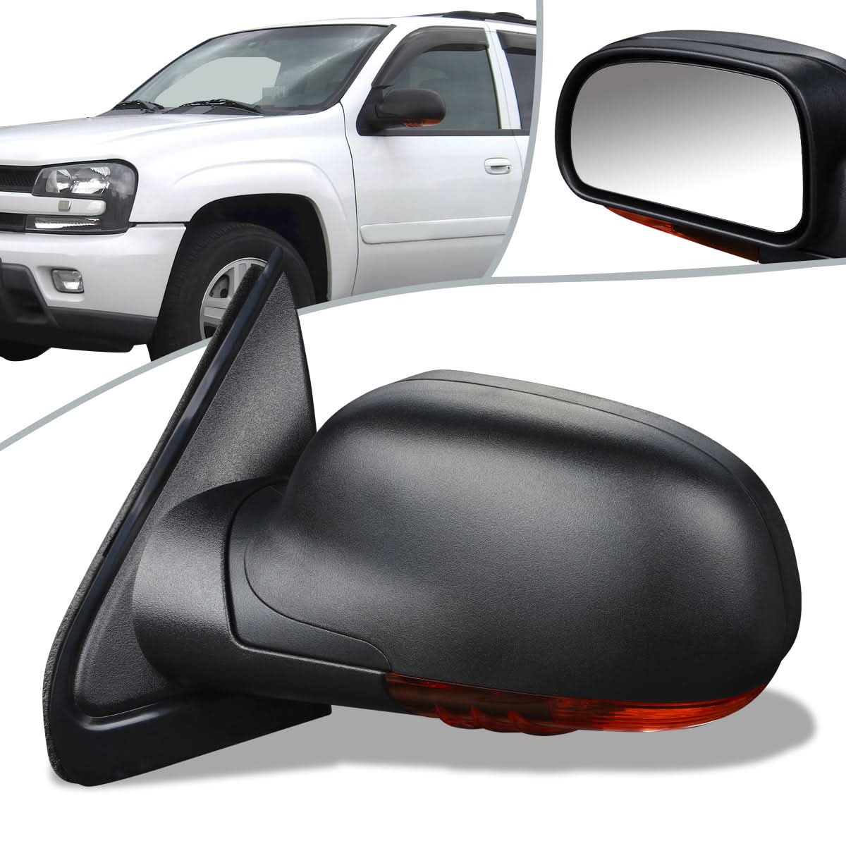 02-08 Chevrolet Trailblazer Powered Heated Turn Signal Side Mirror