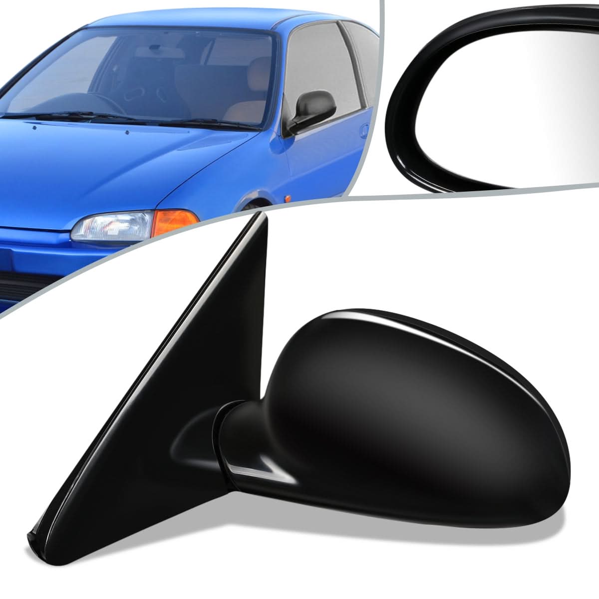 1992-1995 Honda Civic OEM Manual Folding Side Mirror Left