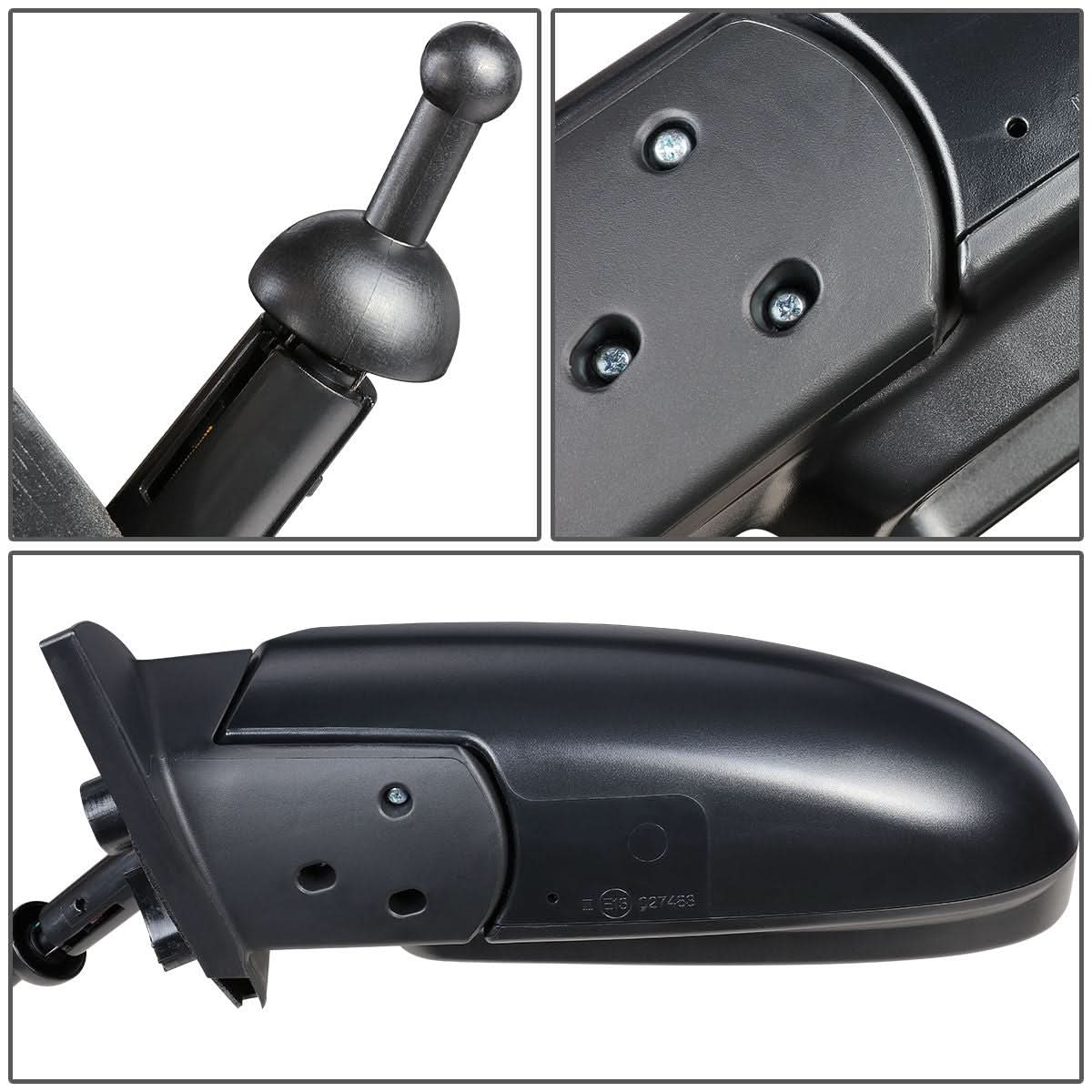 2006-2009 Hyundai Accent OEM Manual Side Mirror - Left Textured Black