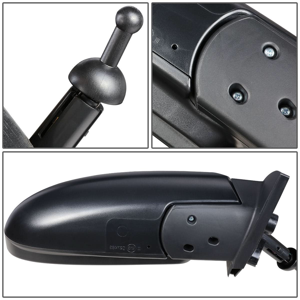 2006-2009 Hyundai Accent OEM Style Manual Side Mirror - Textured Black