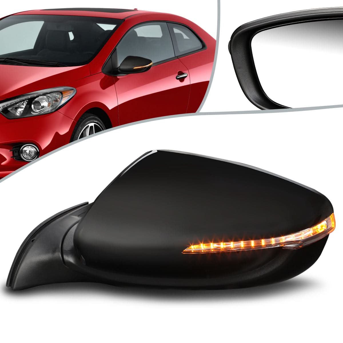2014-2016 Kia Forte OEM Heated Folding Power Side Mirror Left