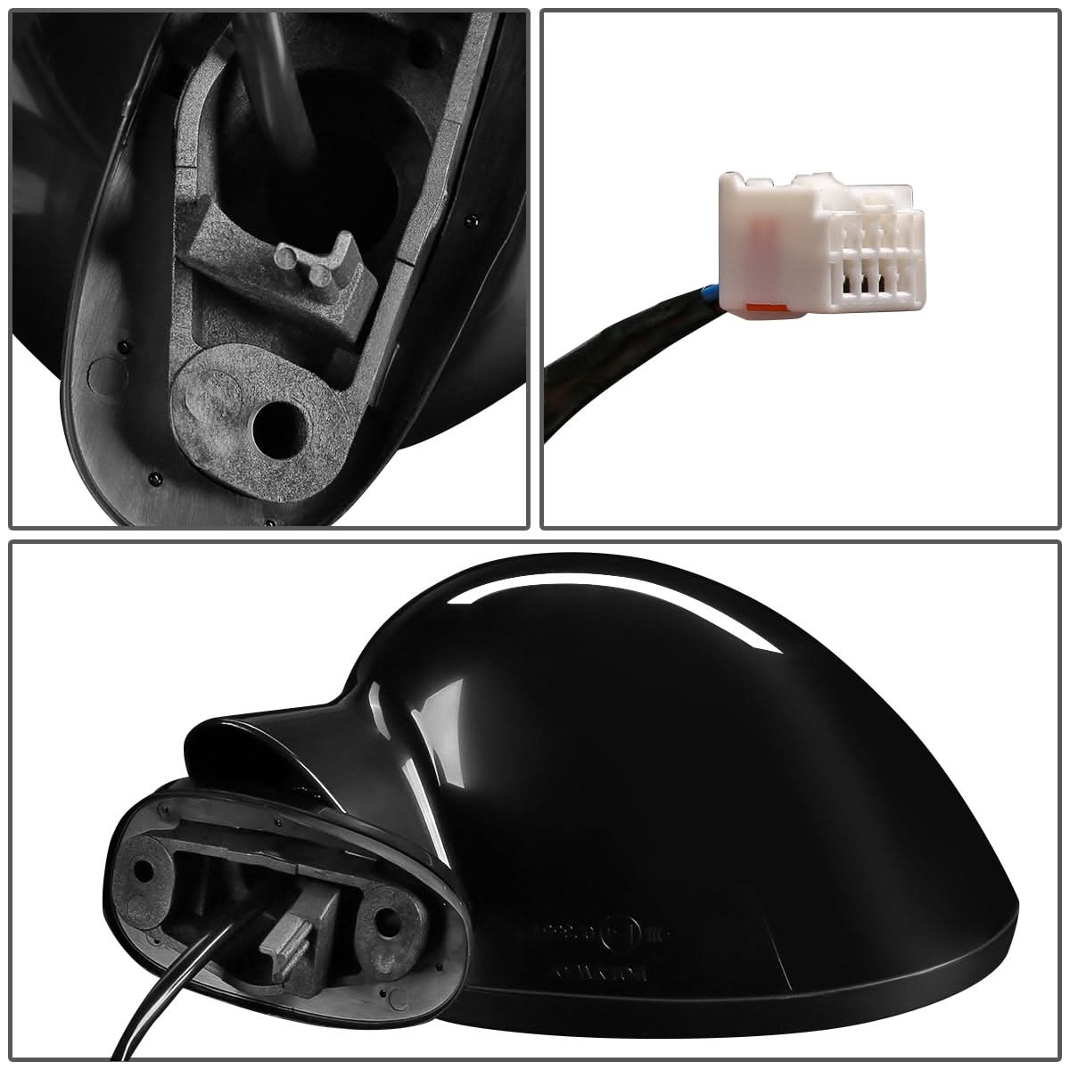 06-15 Mazda Miata OEM Style Powered Side Mirror - Paintable Black