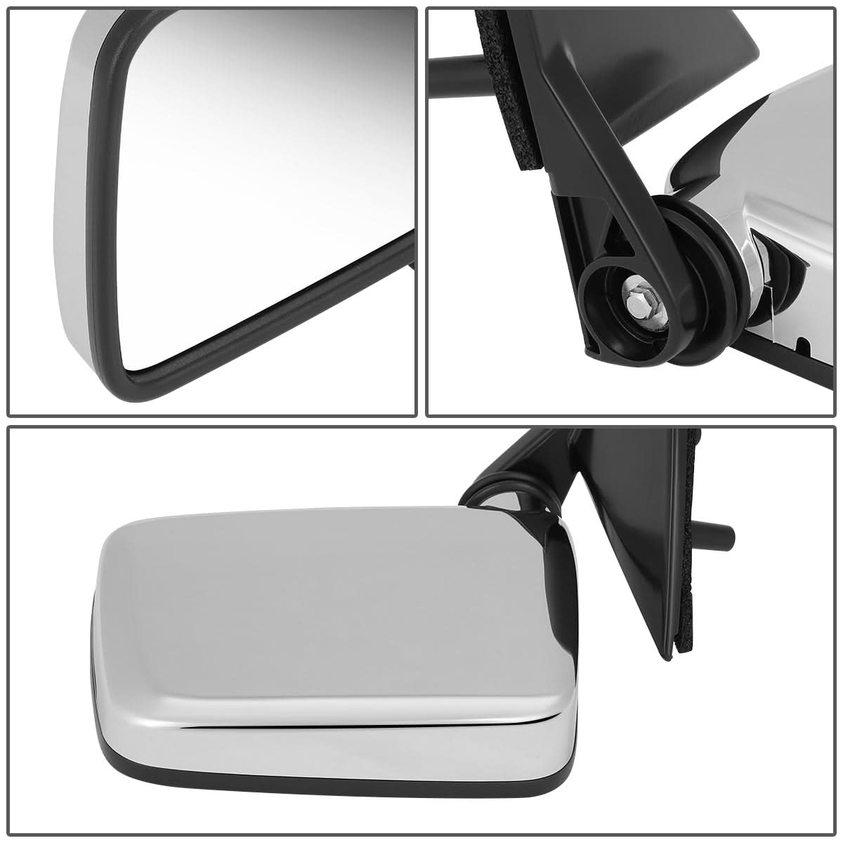 1986-1997 Nissan Pickup Manual Chrome Left Side Mirror