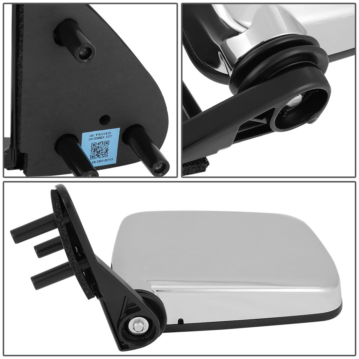 1986-1997 Nissan Pickup Manual Chrome Left Side Mirror