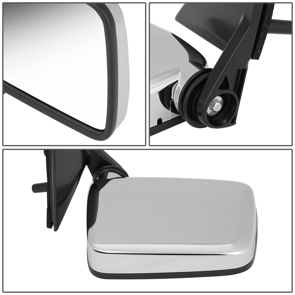 1986-1997 Nissan Pickup OEM Manual Chrome Mirror - Right Side