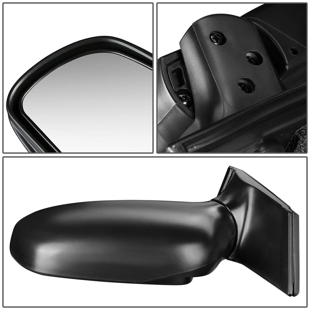 1998-2003 Toyota Sienna OEM Manual Side Mirror - Paintable Black Left