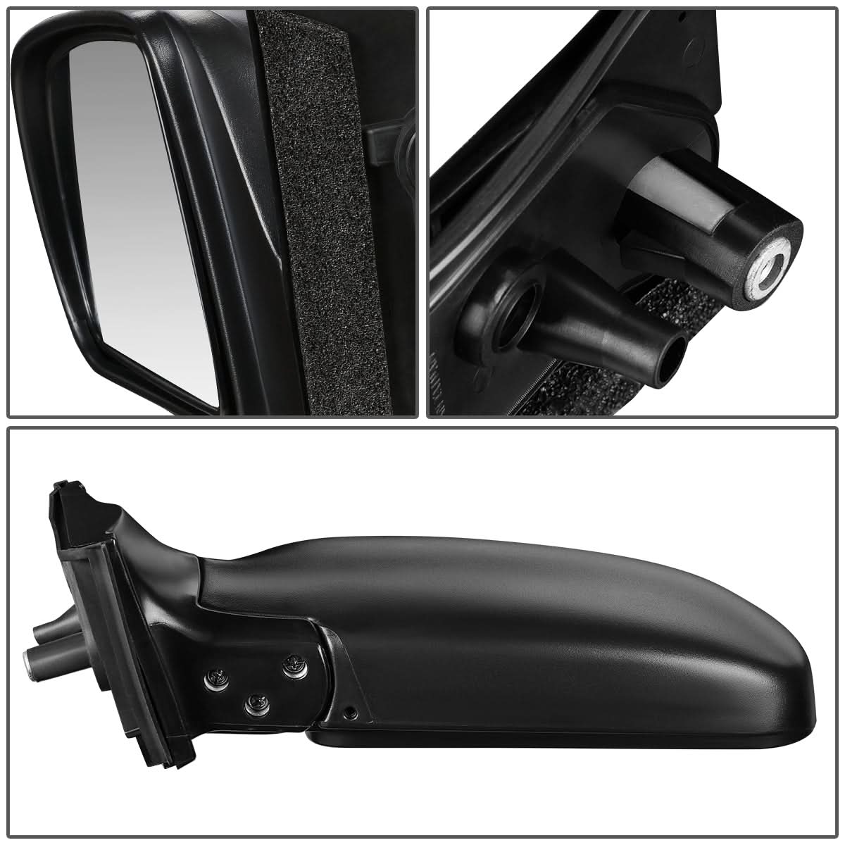 1998-2003 Toyota Sienna OEM Manual Side Mirror - Paintable Black Left
