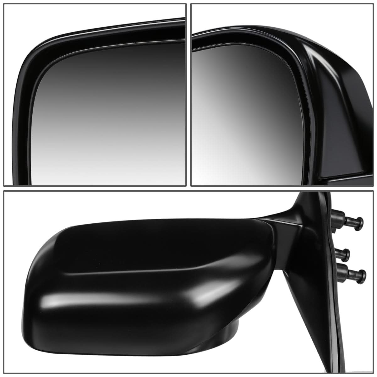2000 Toyota Tacoma OEM Style Manual Side Mirror - Paintable Black Left