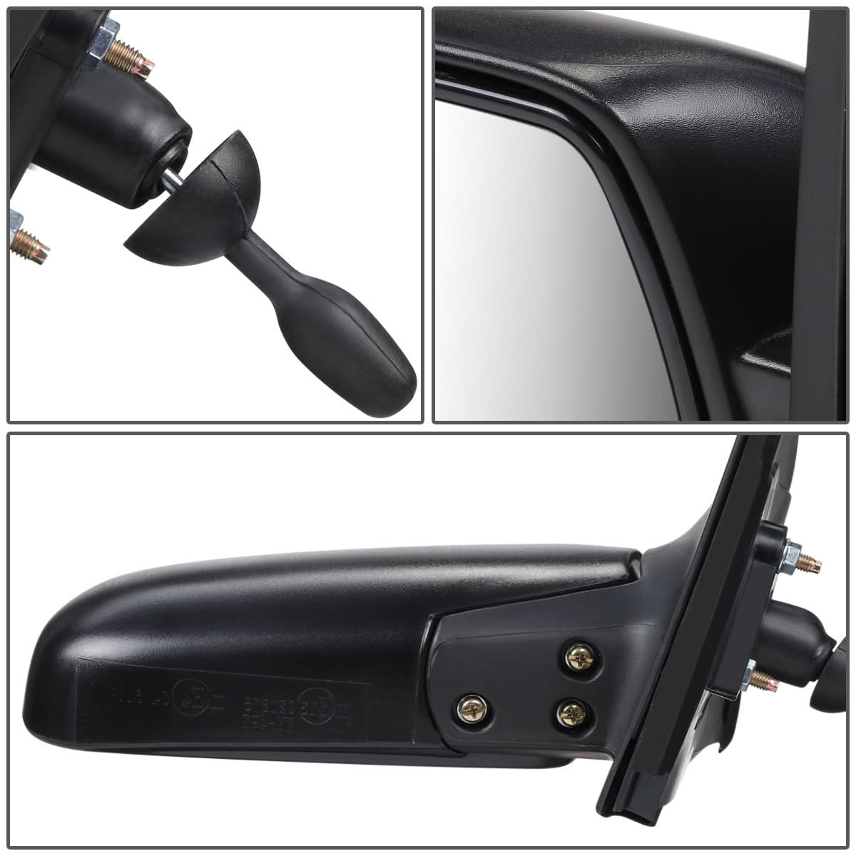 2000-2002 Toyota Echo Manual Side Mirror Right Black Textured